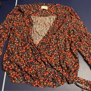 Floral wrap blouse